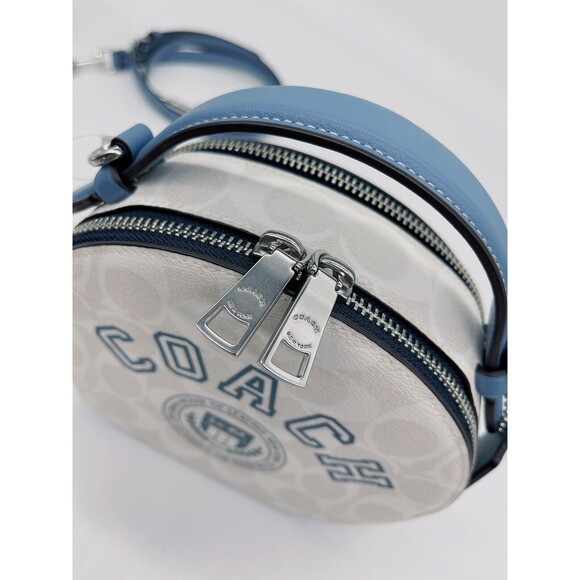 Coach CB870 Canteen Crossbody In Signature Canvas Varsity Motif Chalk Indigo NWT - Picture 6 of 12